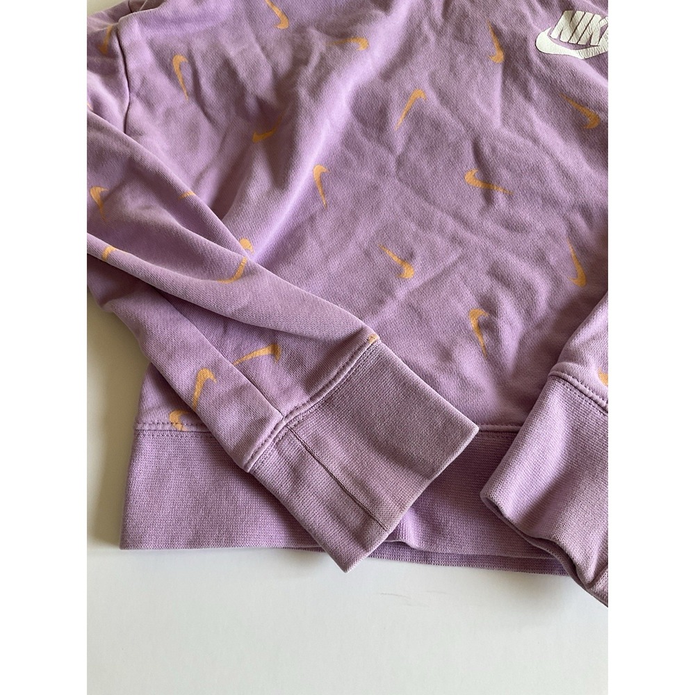Nike Girls Crop Hoodie Purple Orange Large Standard Fit - Picture 6 of 11